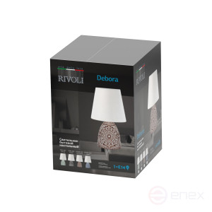 D7045-502 Настольная лампа Rivoli Debora D7045-502 1 * Е14 40 Вт керамика синяя с абажуром