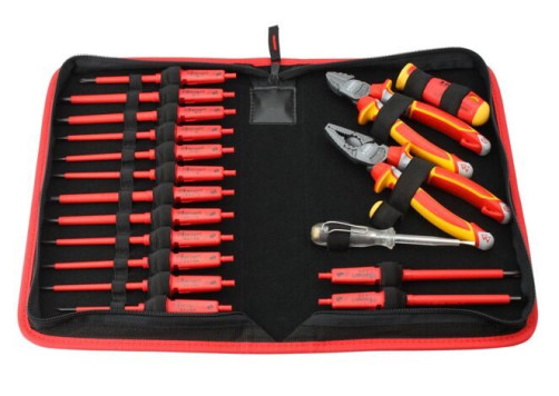 Felo Set of dielectric rods, E-SMART handles, side cutters and pliers with a screwdriver network tester in a bag, 19 pcs 06391904