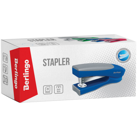 Stapler No.24/6, 26/6 Berlingo "Office Soft" up to 20 liters., plastic case, assorted