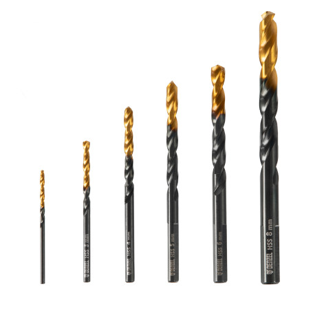 Metal Drill set, 2-3-4-5-6-8 mm, HSS-Tin, Golden Tip, 6 pcs Denzel