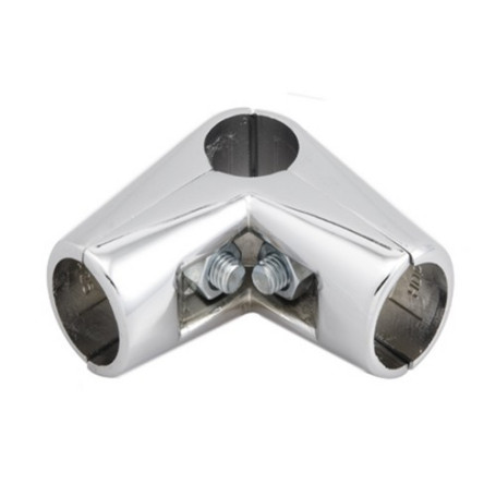 Соединитель 3-х труб d25 (579) угловой, хром AKS