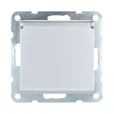 Socket with S/c, blinds and lid (silver metallic) LK60
