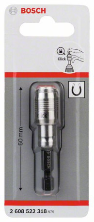 Universal holder with One-Click function, 1 piece 1/4", L 60 mm
