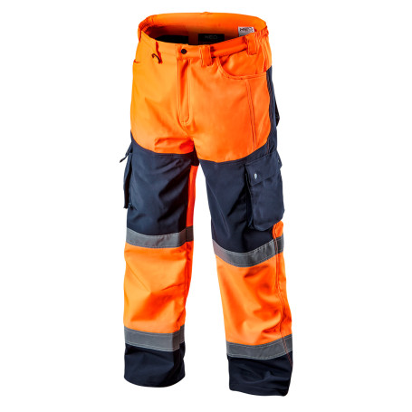 Светоотражающие брюки softshell; оранжевые; размер XL