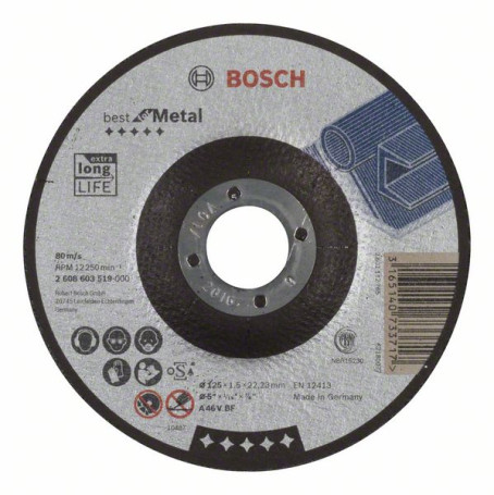 Отрезной круг, выпуклый, Best for Metal A 46 V BF, 125 mm, 1,5 mm