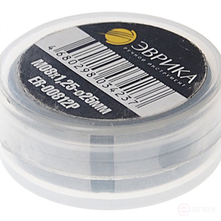Плашка ER-00812P M08x1,25-ø25мм, в пластиковом футляреЭВРИКА /1/10