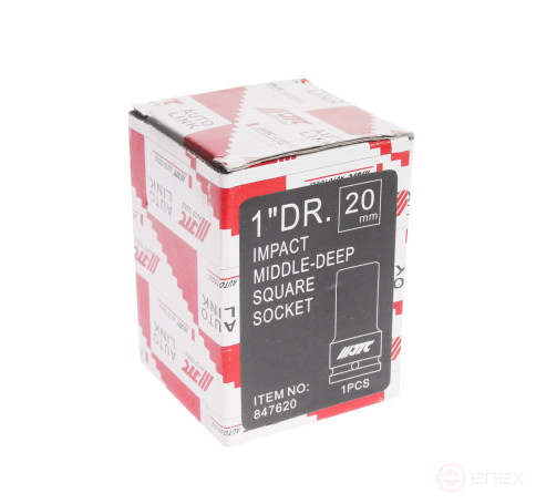 Головка торцевая 1" 20мм 4-х гранная ударная (квадрат) L=76мм JTC