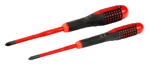 Phillips insulated screwdriver set with ERGO handle and thin rod, 2 pcs