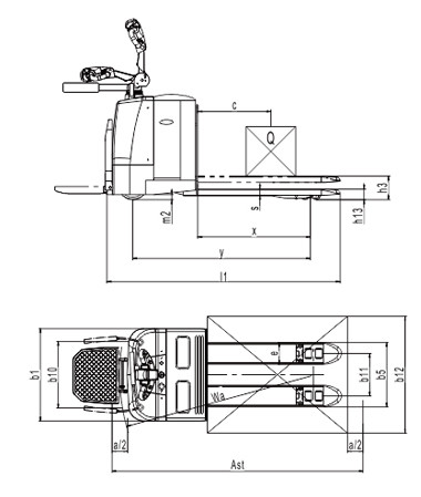 Транспортировщик паллет TX25 210Ah OXLIFT 2500 кг