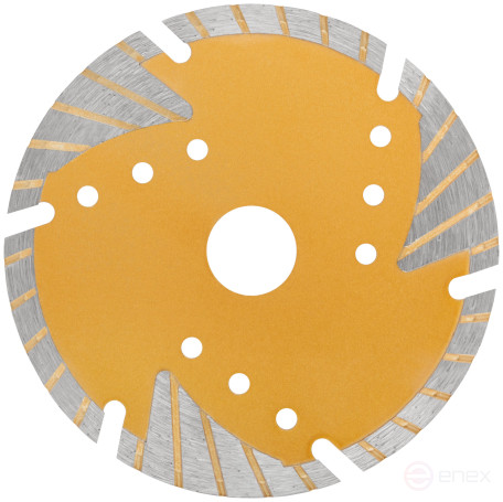 Universal diamond cutting disc with protective sectors (dry and wet cutting) 125x1.9x7x22.2 mm