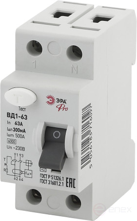RCD ERA PRO NO-902-30 VD1-63 2P 63A 300mA