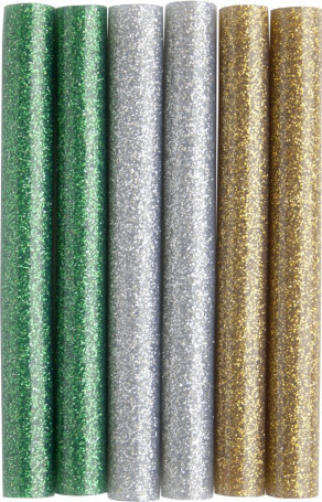 Клей для клеевого пистолета ПРАКТИКА цветные, 3 цвета, металлик, 11 х 100 мм, 6шт / блистер (649-356)