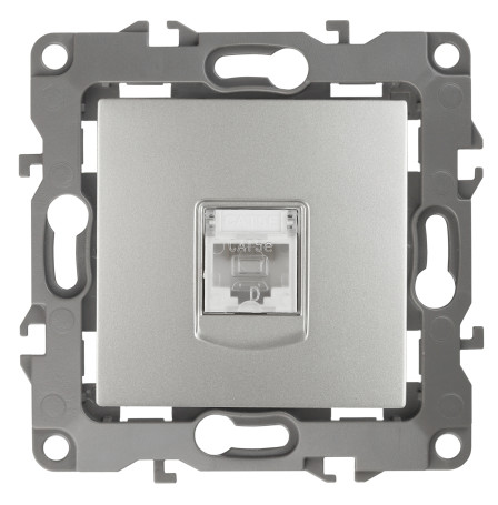 Розетка ЭРА Серия 12 12-3107-03 информационная RJ45 IP20 алюминий