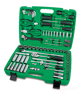A set of tools in a suitcase 1/4" and 1/2" 6-gr., 97 items TOPTUL GCAI9701