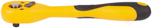 Вороток (трещотка), механизм легированная сталь 40Cr, полностью прорезиненная ручка, 1/4, 72 зубца