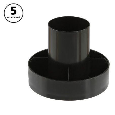 Настольная подставка СТАММ "Метеор", пластиковая, черная