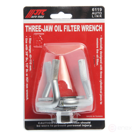 Съемник фильтров масляных 3-х лапый 45-110мм JTC