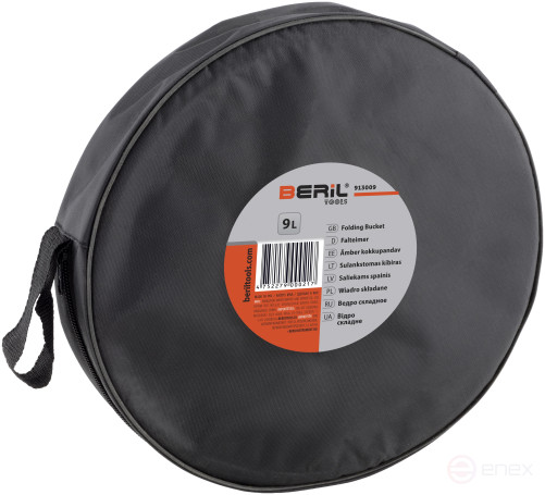 Folding car bucket 9l. (in a case) BERIL