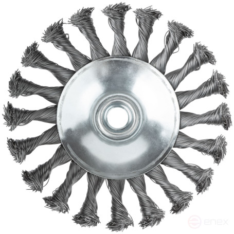 Щетка для УШМ, М14, тип "Тарелка", крученая проволока 0,5 мм, 125 мм, блистер, CUTOP Profi