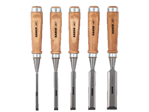 Set of chisels with wooden handles , 5 pcs