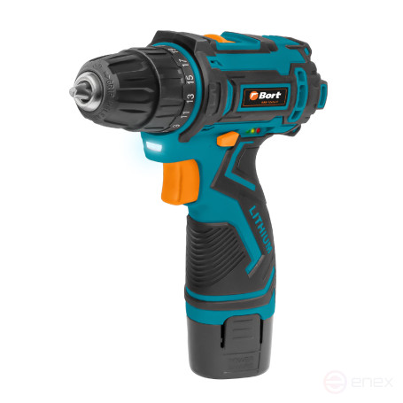 Cordless screwdriver drill BORT BAB-12x2Li-F (1x1.5 Ah)