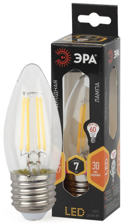 LED ERA Lamp F-LED B35-7W-827-E27 7W Filament Candle Warm White Light E27