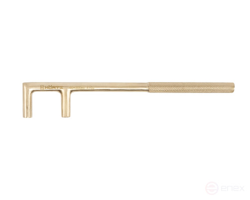 Ключ вентильный с круглым сечением П-образный 40х300 искробезопасный сплав AlCu 176-40, HORTZ