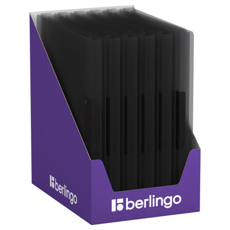 Папка с зажимом Berlingo "No Secret", 17 мм, 700 мкм, полупрозрачная черная, с внутр. карманом