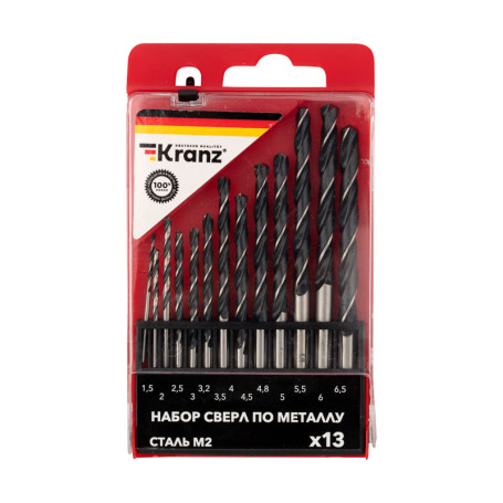 Metal Drill Set (HSS) diameter 1.5-6.5mm (13 pcs.) Kranz