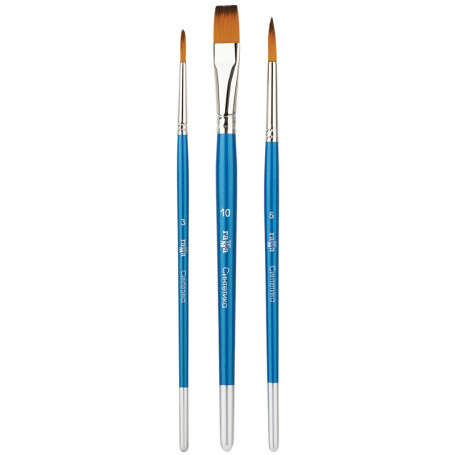 Набор кистей Гамма "Классические" 3шт., синтетика, круглые № 3, 5, плоская № 10, блистер, европодвес