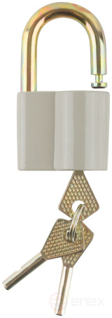 Padlock, aluminum alloy body 45x37 mm, steel shackle 8 mm