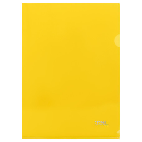 Folder-corner STAMM A4, 180mkm, plastic, transparent, yellow