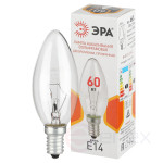 Incandescent lamp ERA B-60-E14-230-CL 60W 230V candle transparent color box E14