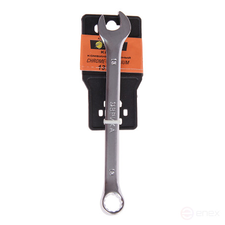 Ключ комбинированный 13мм ER-31013 (Chrome vanadium) на держателе сатинированный ЭВРИКА 1/25