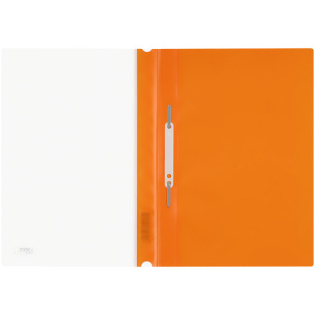 The folder is a plastic folder. perf. STAMM A4, 180mkm, orange with an open top