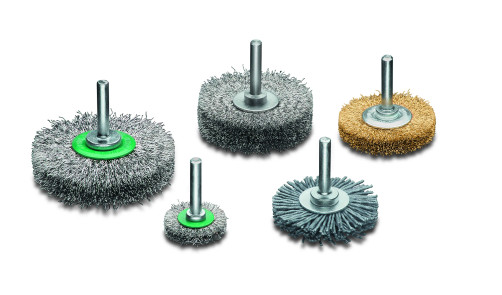 Brush disc corrugation. D100*14*0.20mm, stainless steel, tail-to 6mm (Lessmann, KRONBURSTE)
