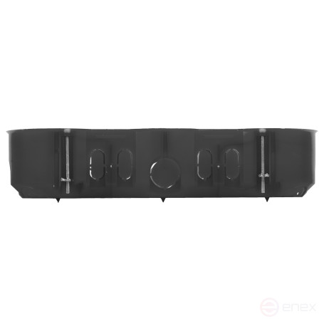 KUP ERA Installation Box-3-70-45 black 3-seater 212x70x45mm for hollow walls self-tapping screws metal feet IP20
