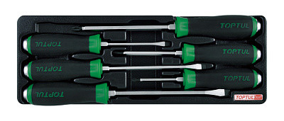 Набор отверток ударных крест и шлиц 6 пр., в ложементе TOPTUL GAAT0602