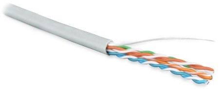 UUTP4-C5E-S24-IN-PVC-GY-305 (305 m) Cable twisted pair, unshielded U/UTP, category 5e, 4 pairs (24 AWG), single core (solid), PVC, -20°C – +75°C, gray - warranty: 15 years component, 25 years system