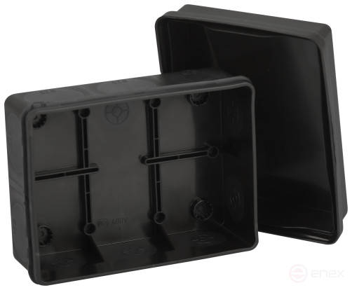 Soldering box ERA KOR-150-110-70- 11g-2MP-B two-component HF UV resistant 150x110x70mm Black Direct mounting IP67