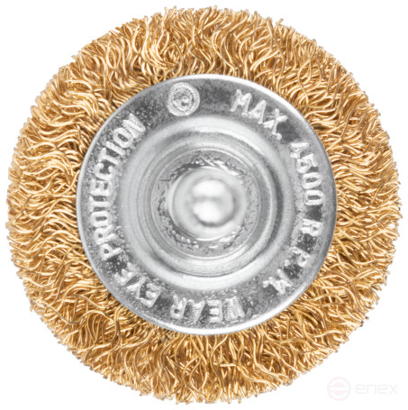 Щетка для дрели, тип "Плоская", латун. витая проволока 0,3 мм, 38 мм, блистер, CUTOP Profi