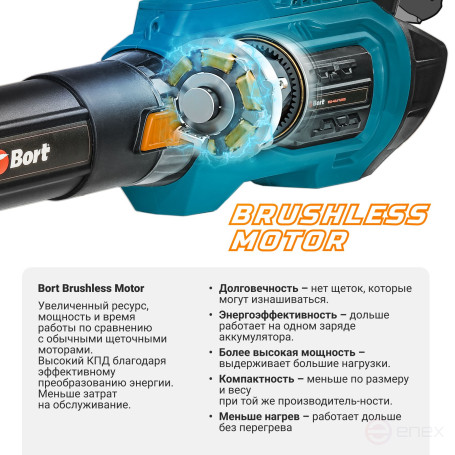 Battery blower BORT BSS-40Li TURBO (without battery and charger)