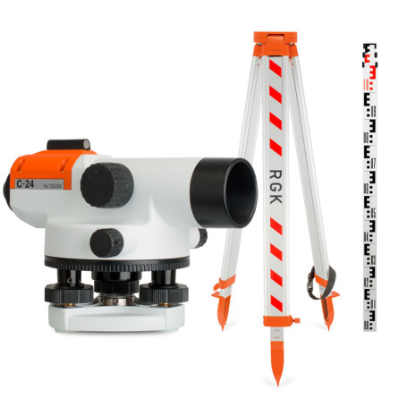 RGK C-24 Optical Leveling Kit + S6-N tripod + AMO S4 rail