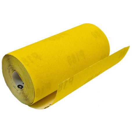 The roll is a slot. on the boom. based on yellow 115mm x5m P150 Flexione