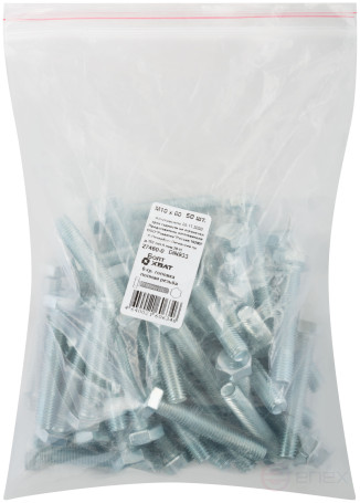 Болт 6-гранная головка (полная резьба) М10 х 60 50 шт DIN933 фасовка