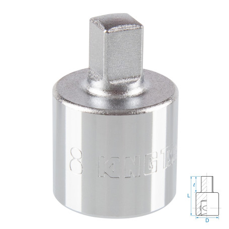 Socket 1/2", 8 mm, four-sided KING TONY 401408M