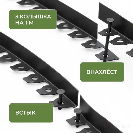 Garden peg for Mango Geoplastboard series curb tape, 22cm set of 30 pcs., black
