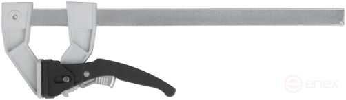 Струбцина рычажная быстрозажимная, усилие сжатия 200 кг, рычажный храповый механизм, металлический корпус, Профи, 90 х 300 мм