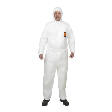 KleenGuard® A40 Reflex Breathable Jumpsuit for protection against splashes of liquids and solid particles - Hooded / White /M (25 overalls)