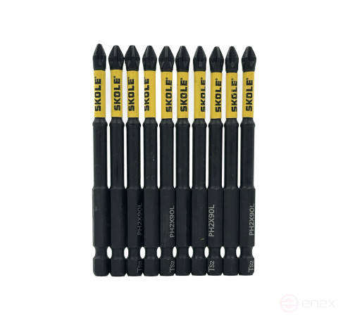 10 магнитных бит Skole PH2-90, сталь S2 оригинал BT2-H2090